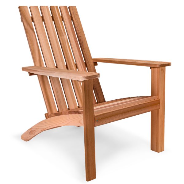Summer Cedar A cedar Adirondack Easybac chair isolated on a white background. summercedar.com