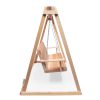 Summer Cedar A summer cedar a-frame swing with a single seat suspended by chains, set against a white background. summercedar.com