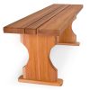 Summer Cedar Elegant cedar wooden bench with a smooth finish and classic design, isolated on a white background. summercedar.com