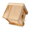 Summer Cedar Wooden birdhouse with a natural finish on a white background, available at Summer Cedar. summercedar.com