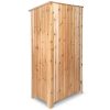 Summer Cedar A wooden folding screen or room divider with a Summer Cedar finish, standing isolated on a white background. summercedar.com