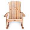 Summer Cedar A classic wooden Adirondack chair isolated on a white background, perfect for summer relaxation offered by Summer Cedar. summercedar.com