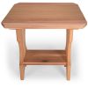 Summer Cedar Three Piece Side Table Adirondack Set with a shelf on a white background - summercedar.com. summercedar.com