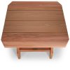 Summer Cedar Elegant Three Piece Side Table Adirondack Set with a slatted design and tapered legs, showcasing a mid-century modern aesthetic. summercedar.com