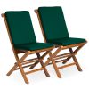 Summer Cedar A pair of wooden director's chairs with dark green canvas seats and backrests, available at summercedar.com, isolated on a white background. summercedar.com