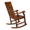 Summer Cedar A classic wooden rocking chair isolated on a white background, perfect for summer relaxation from Summer Cedar. summercedar.com